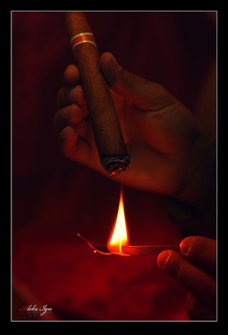 How to light a cigar
