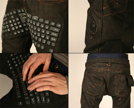Очередная забавная бесполезность: цифровые джинсы со встроенной клавиатурой