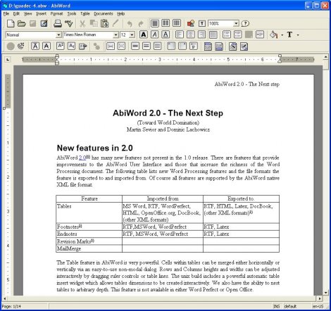 AbiWord v.2.6.6 - бесплатная альтернатива Microsoft Office Word (прямые ссылки)